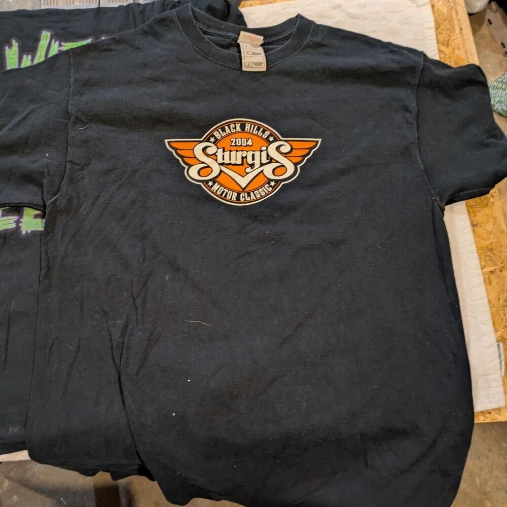 Unbranded Men's Black and Navy T-shirt